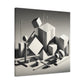 "Geometric Precision" - Framed Canvas Print Colourful Wall Art