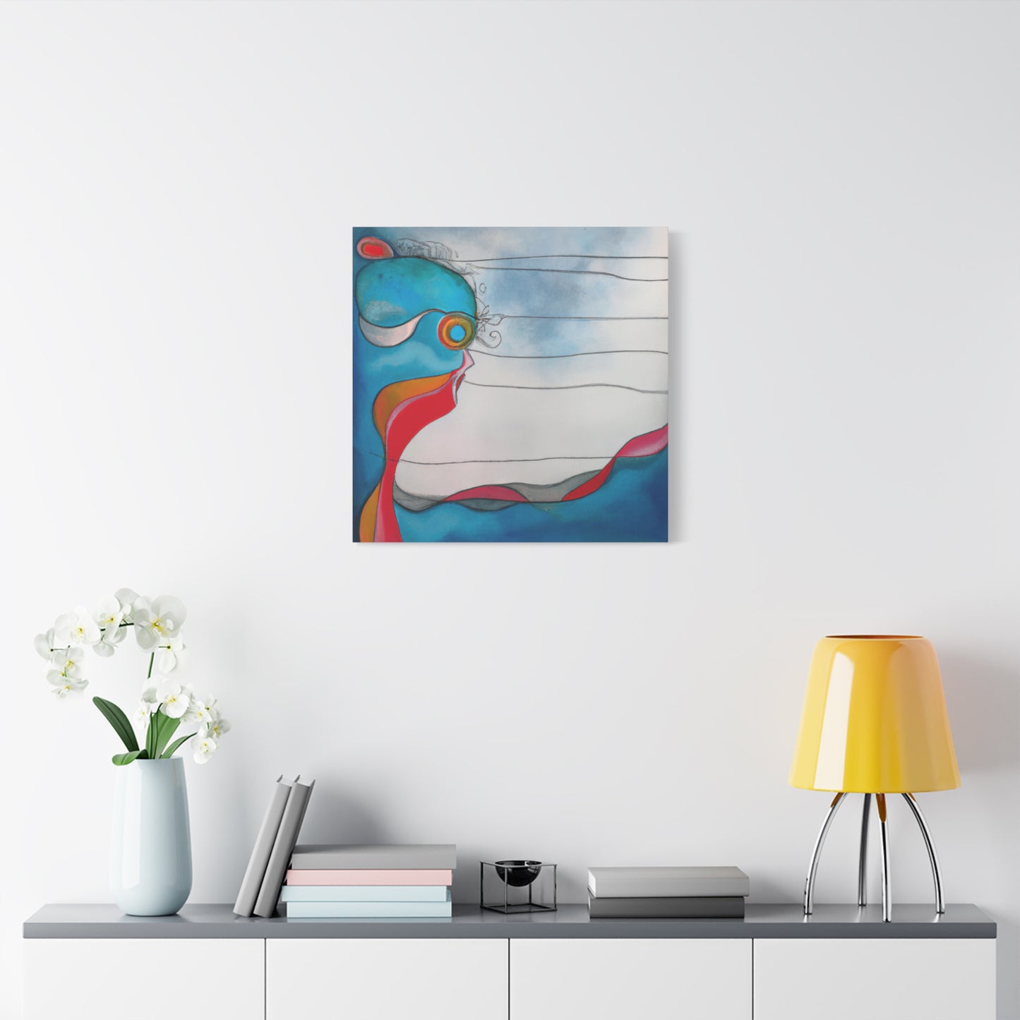 "Emotional Abstraction" - Framed Canvas Print Colourful Wall Art