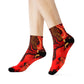 "Flourishing Firebirds: Crimson & Gold Oriental Dragon & Phoenix Crew Socks" - Men and Women Crew Socks Combed Athletic Sports Casual Classic