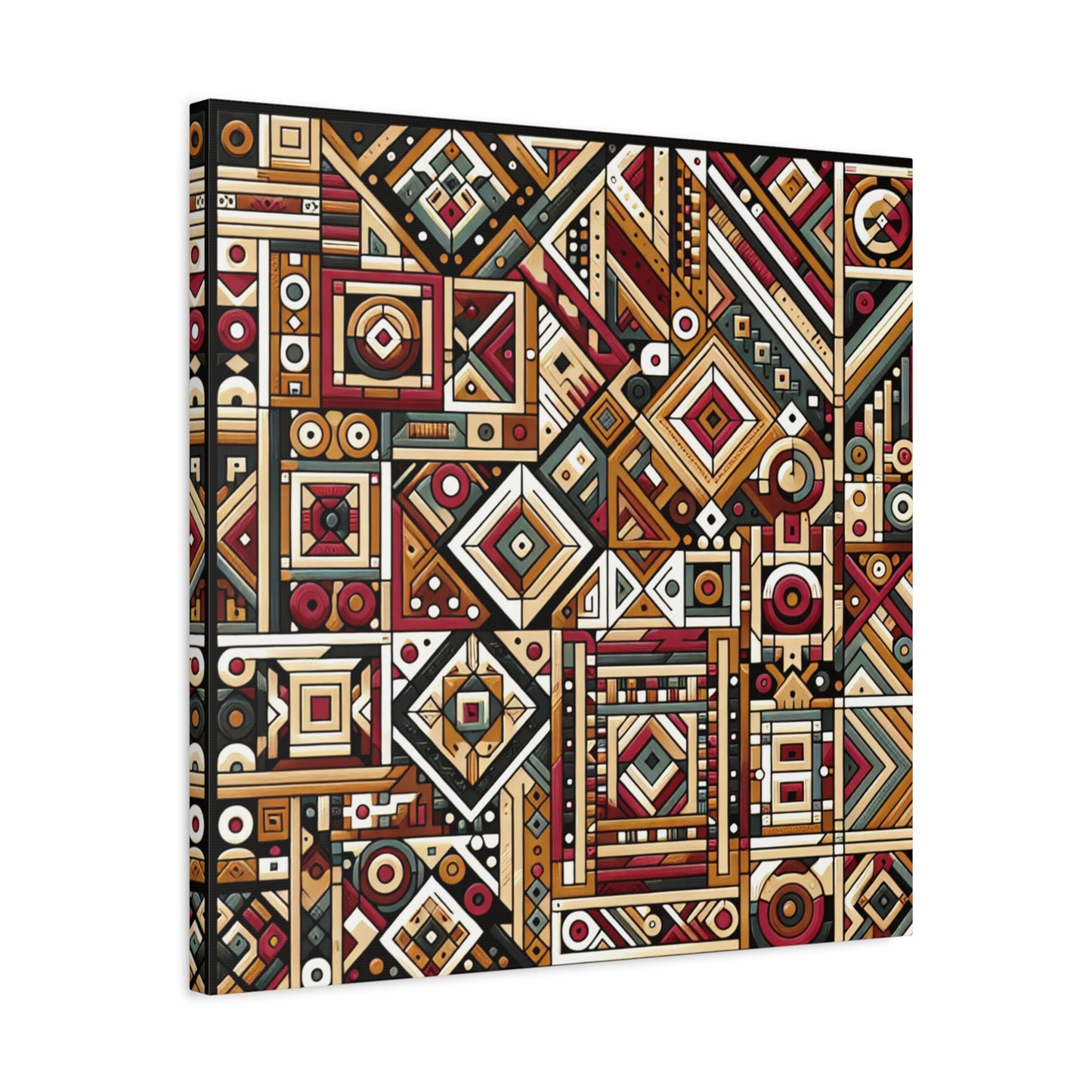 "Native Geometry" - Framed Canvas Print Colourful Wall Art