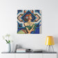 "Glamorously Geometric" - Framed Canvas Print Colourful Wall Art