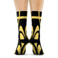 "Golden Deco Crew Socks: Luxurious Textile Motifs for Chic Feet!" - Men and Women Crew Socks Combed Athletic Sports Casual Classic