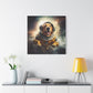 "SpacePup Art" - Framed Canvas Print Colourful Wall Art