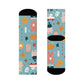 "Step Into Fun: Emoji and Cute Image Crew Socks with Playful Patterns!" - Men and Women Crew Socks Combed Athletic Sports Casual Classic