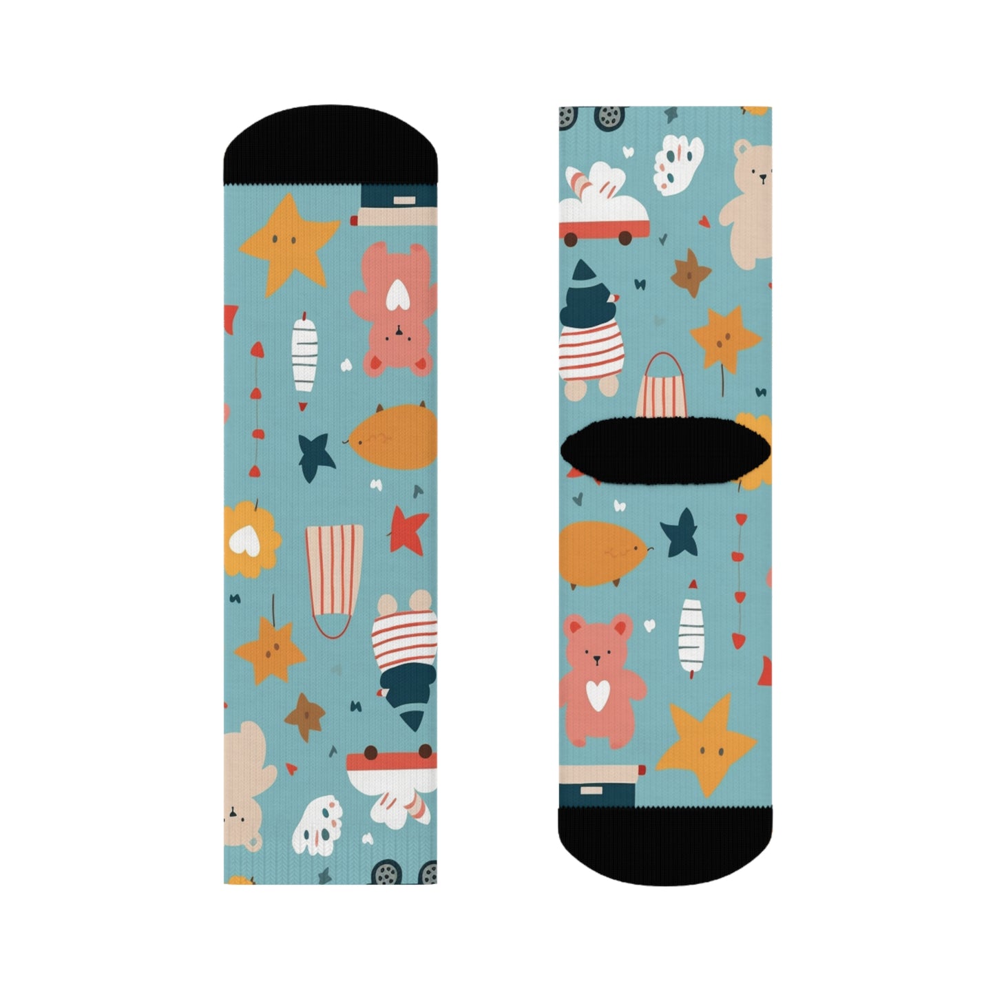 "Step Into Fun: Emoji and Cute Image Crew Socks with Playful Patterns!" - Men and Women Crew Socks Combed Athletic Sports Casual Classic