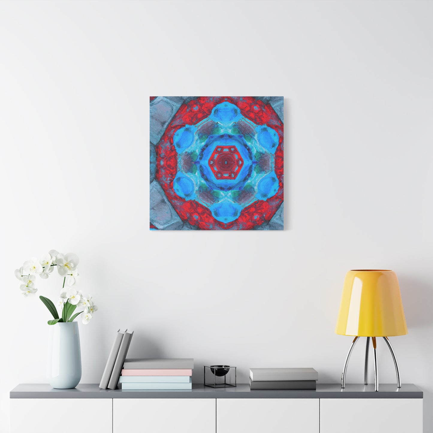 "Kaleidoscopic Dreamscape" - Framed Canvas Print Colourful Wall Art