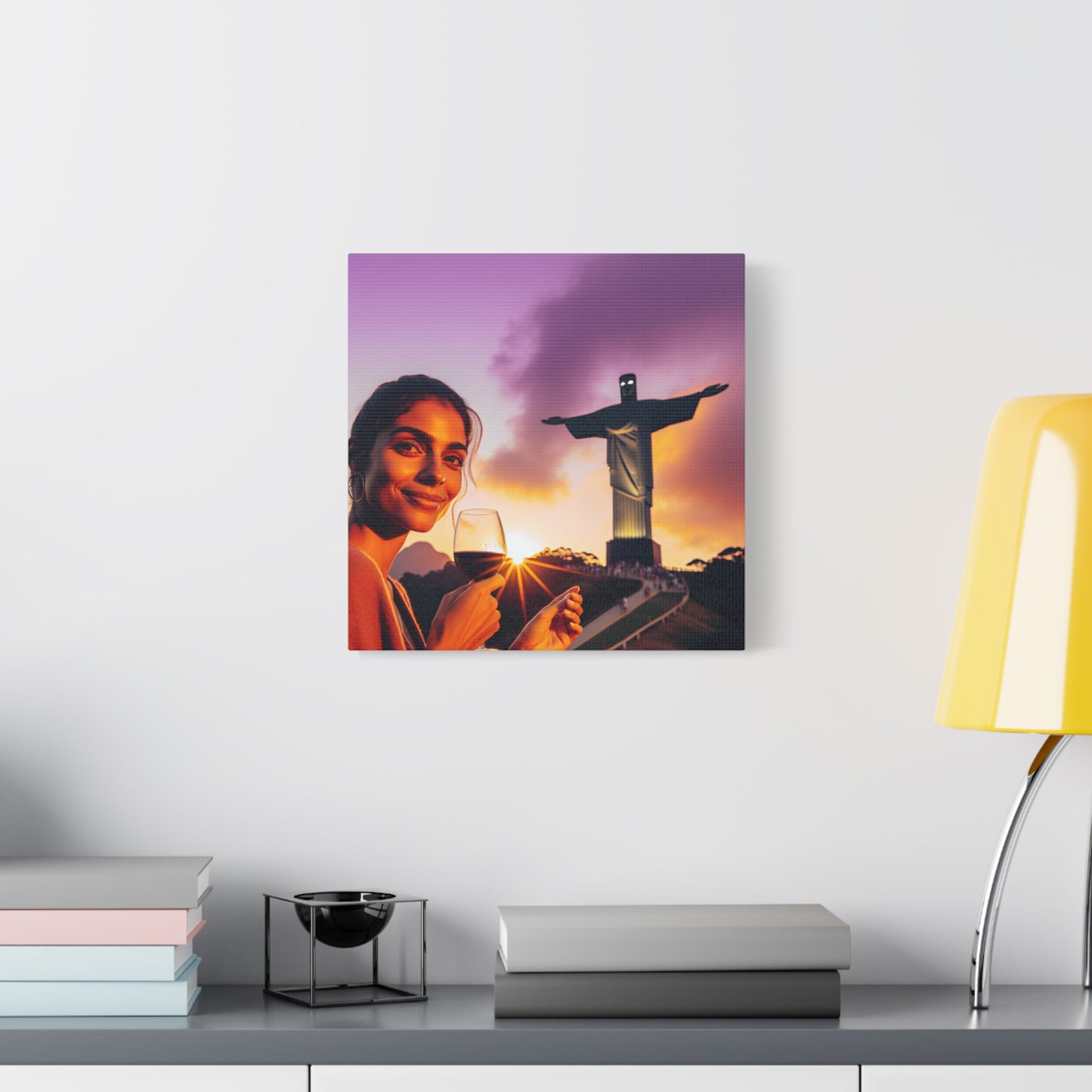 "Brasileira Sunset Serenity" - Framed Canvas Print Colourful Wall Art