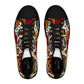 "Calavera Classics: A Colorful High-Top Sneaker Inspired by Day of the Dead Skulls and Traditional Textile Designs"- High Top Trainers Fashion Sneakers