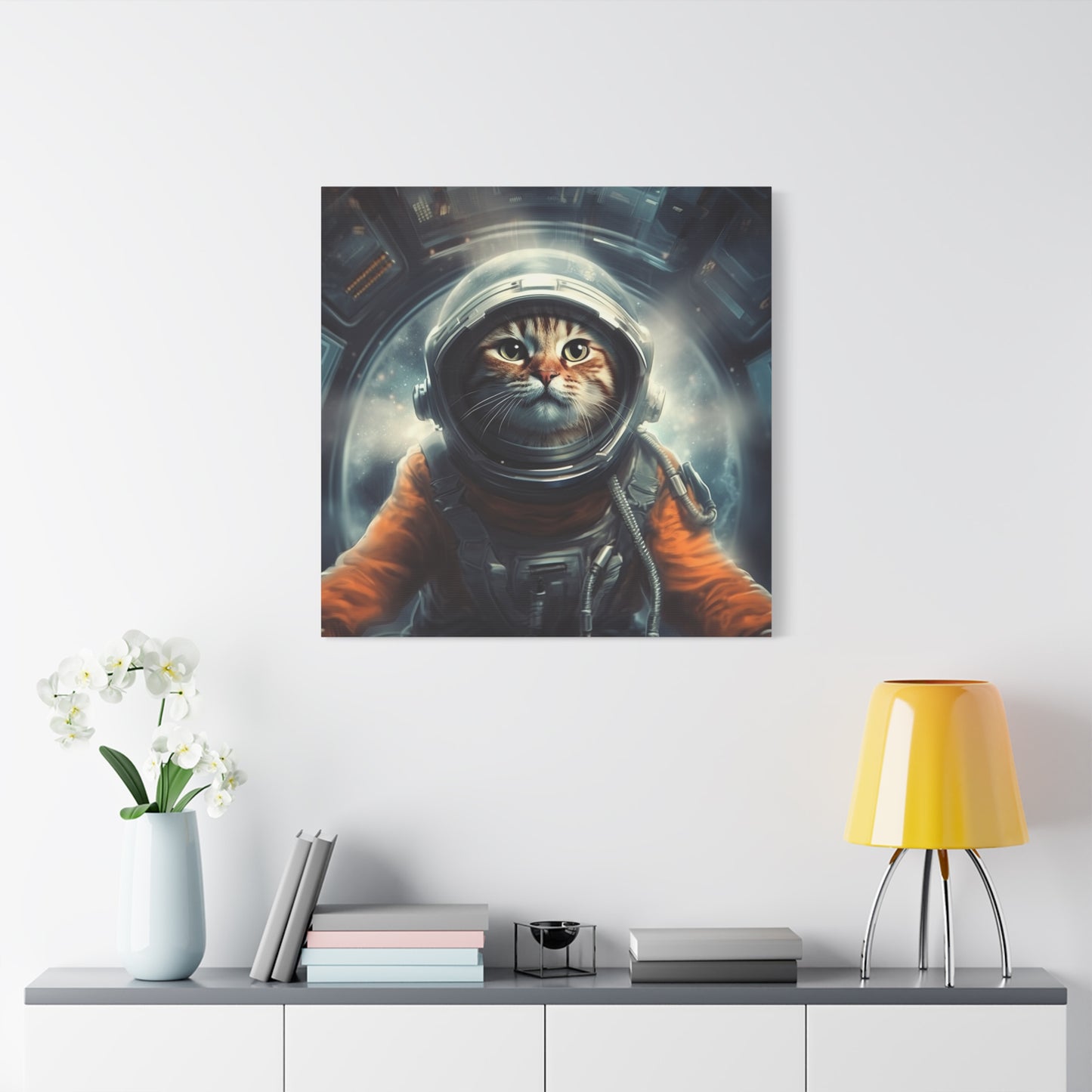 "Pawsome Space Art" - Framed Canvas Print Colourful Wall Art