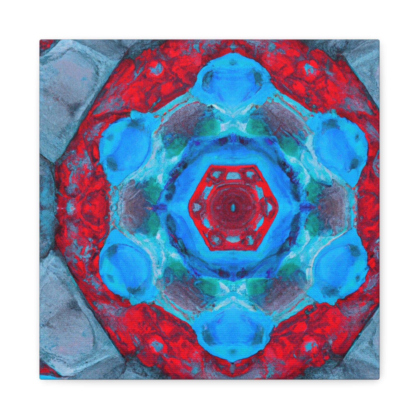 "Kaleidoscopic Dreamscape" - Framed Canvas Print Colourful Wall Art