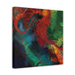 "Microcrystal Mosaic Futurism" - Framed Canvas Print Colourful Wall Art