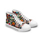 "Introducing 'Carnaval de los Muertos': The Festive High-Top Sneaker featuring a Vibrant Day of the Dead Textile Pattern. Celebrate life and culture with every- High Top Trainers Fashion Sneakers