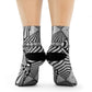 "Escher Euphoria: Optical Illusion Crew Socks for the Mind-Bending Fashionista" - Men and Women Crew Socks Combed Athletic Sports Casual Classic