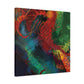 "Microcrystal Mosaic Futurism" - Framed Canvas Print Colourful Wall Art