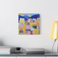 "Urban Geometry" - Framed Canvas Print Colourful Wall Art