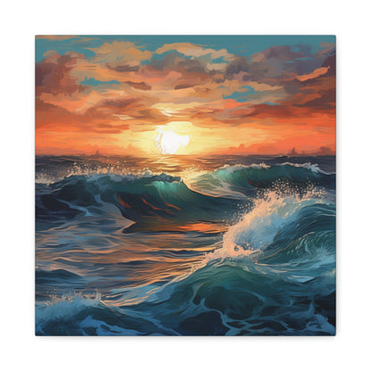 "Oceanic Vibes" - Framed Canvas Print Colourful Wall Art