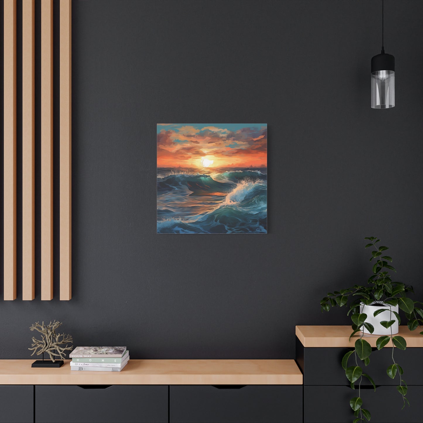 "Oceanic Vibes" - Framed Canvas Print Colourful Wall Art