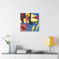 "Kandinsky's Geometry" - Framed Canvas Print Colourful Wall Art