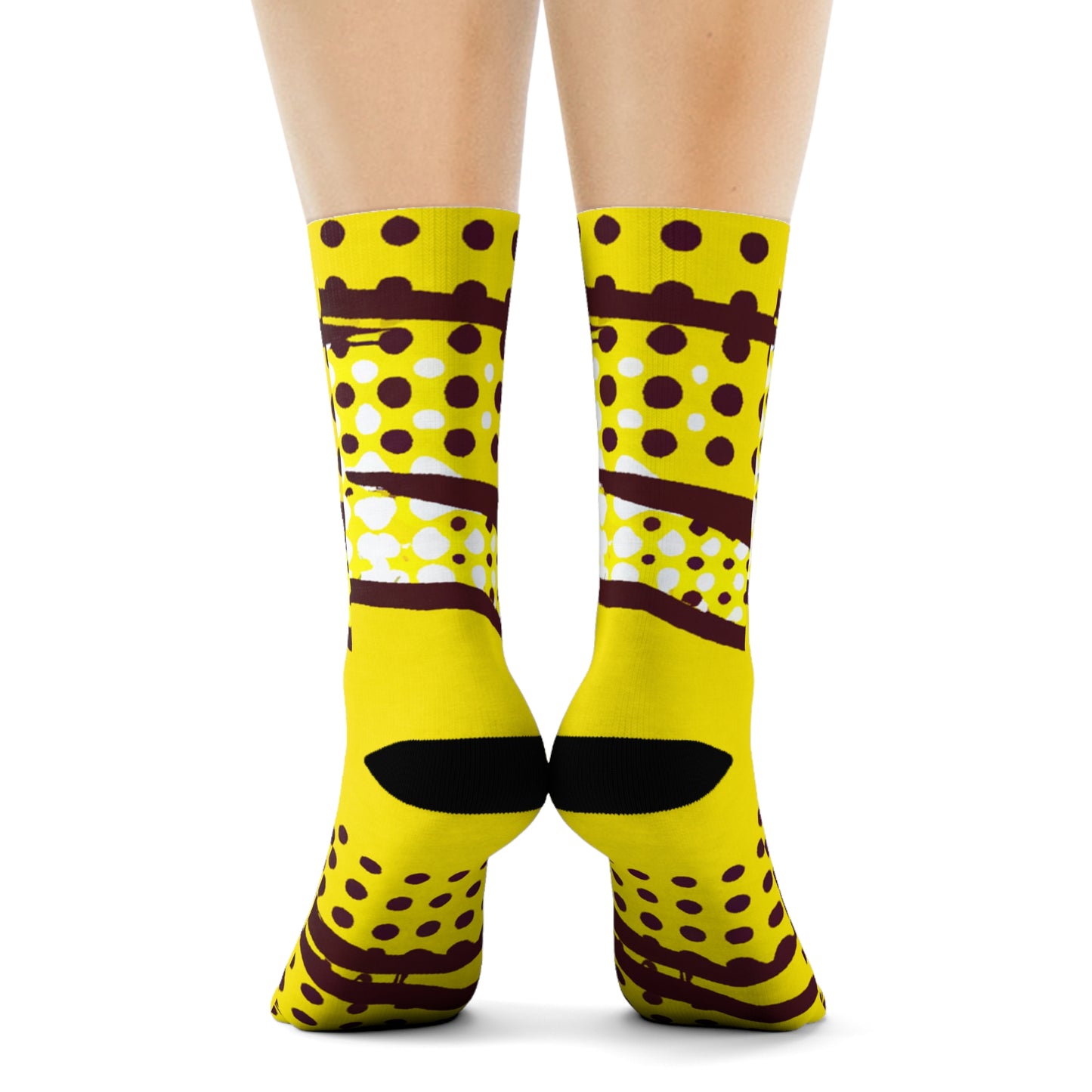 "Lichtenstein Collection: Premium Pop Art Crew Socks with Playful Dotted Designs" - Men and Women Crew Socks Combed Athletic Sports Casual Classic