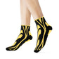 "Golden Deco Crew Socks: Luxurious Textile Motifs for Chic Feet!" - Men and Women Crew Socks Combed Athletic Sports Casual Classic