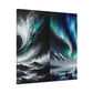 "Monochrome Aurora" - Framed Canvas Print Colourful Wall Art