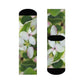 "Spring Blossom Collection: Delicate Apple Blossom Crew Socks in Refreshing Orchard-Inspired Textile" - Men and Women Crew Socks Combed Athletic Sports Casual Classic