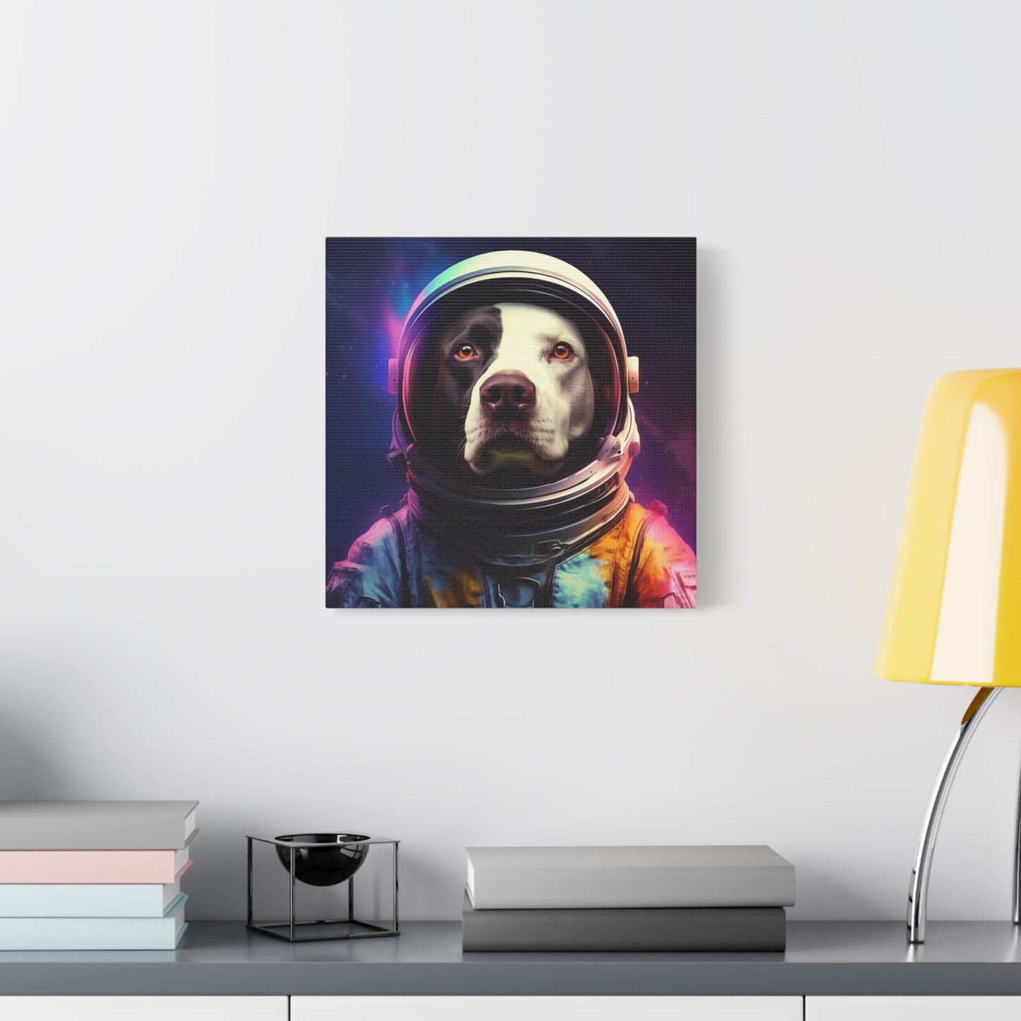 "Space Paws Art" - Framed Canvas Print Colourful Wall Art