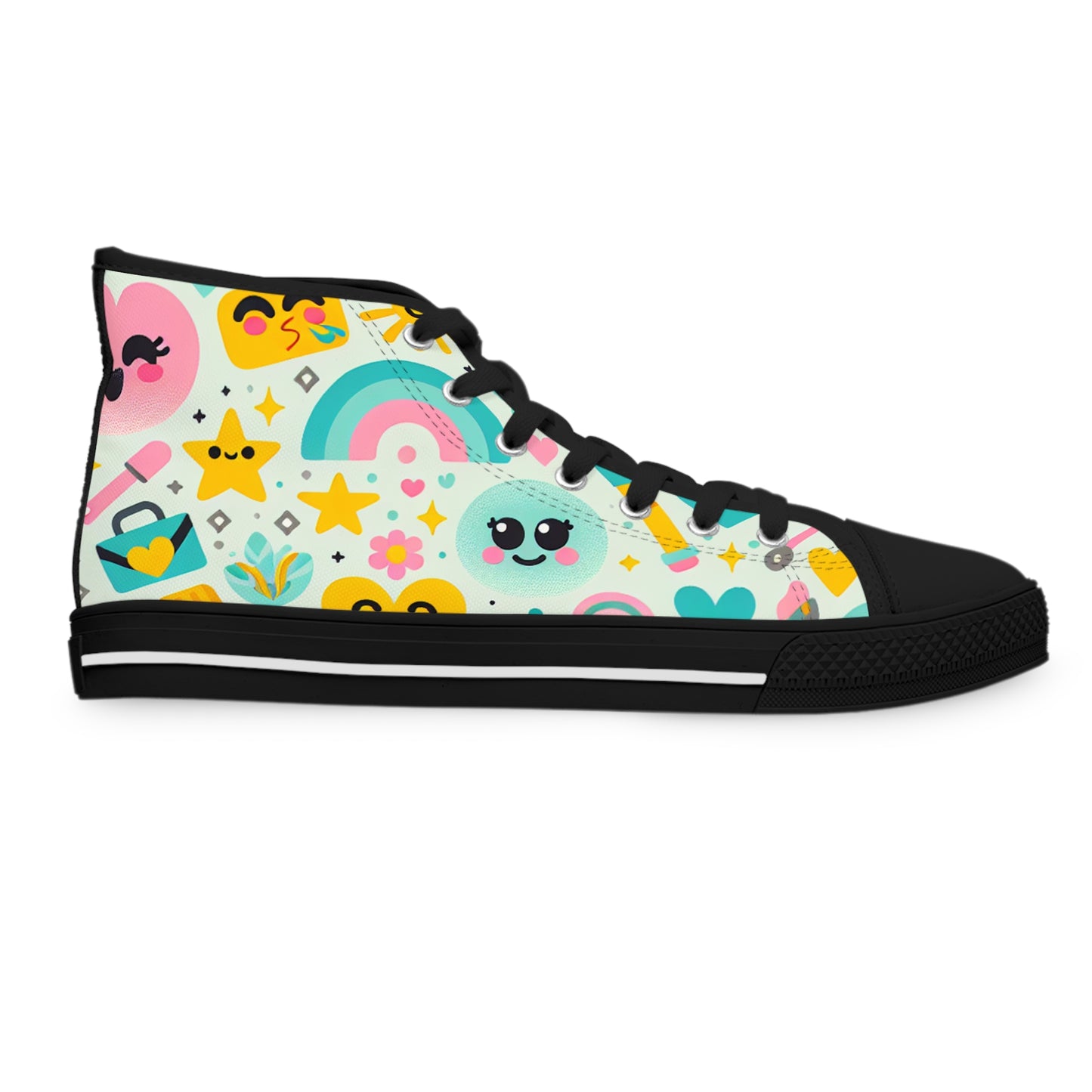 "Emoji Express High-Tops: Spreading Smiles with Every Step!" - High Top Trainers Fashion Sneakers