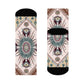 "Boho Chic: Earth Toned Crew Socks with Intricate Mandala and Tassel Motifs" - Men and Women Crew Socks Combed Athletic Sports Casual Classic