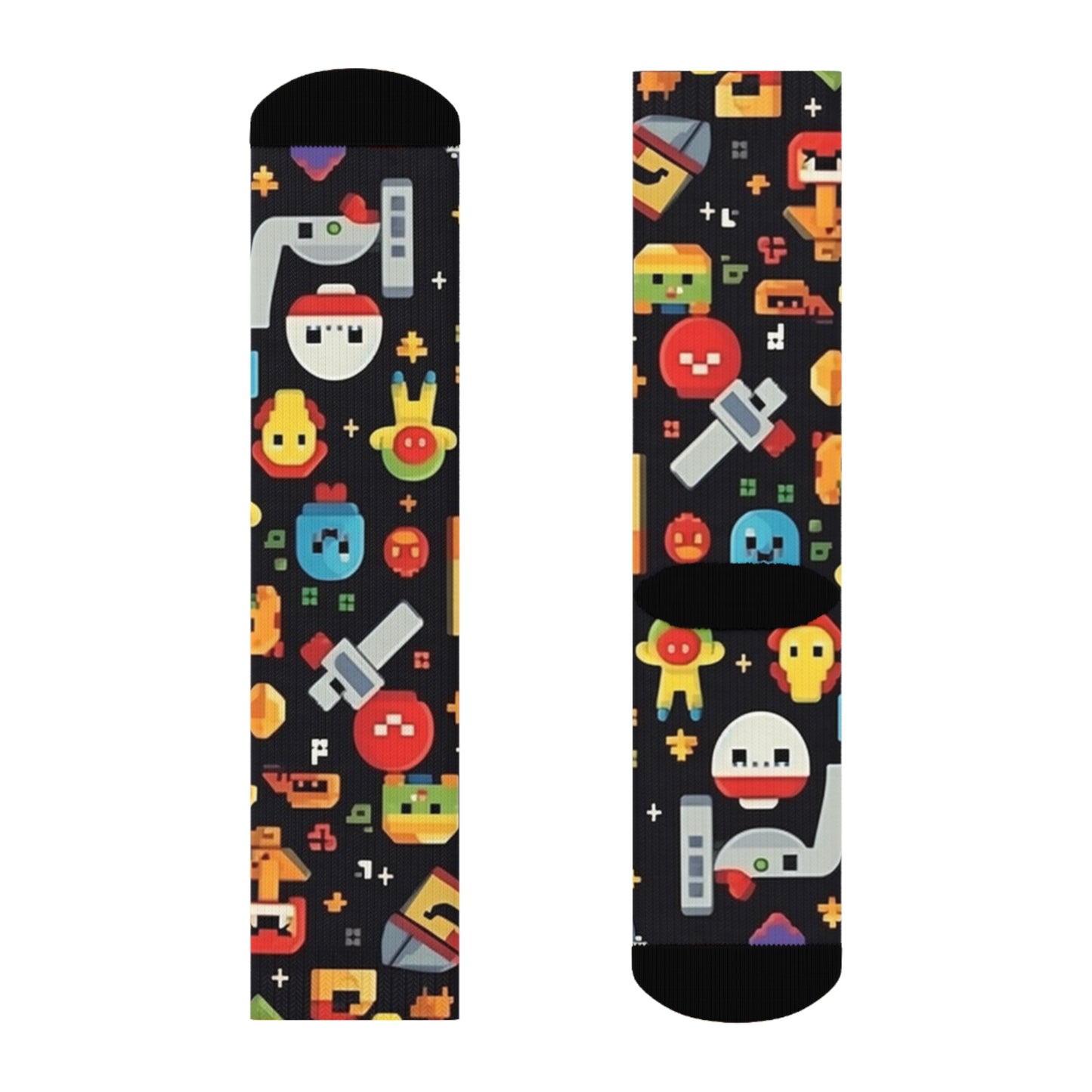 "Emoji Madness: Playful Crew Socks with Adorable Patterns!" - Men and Women Crew Socks Combed Athletic Sports Casual Classic