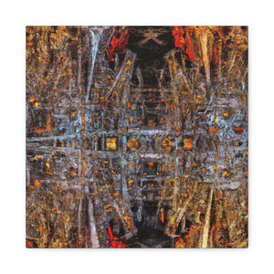 "Bustling Fractal City" - Framed Canvas Print Colourful Wall Art