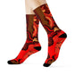 "Flourishing Firebirds: Crimson & Gold Oriental Dragon & Phoenix Crew Socks" - Men and Women Crew Socks Combed Athletic Sports Casual Classic