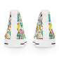 "Playful Kicks: A Charming High-Top Sneaker featuring a Whimsical Smiley Pattern" - High Top Trainers Fashion Sneakers