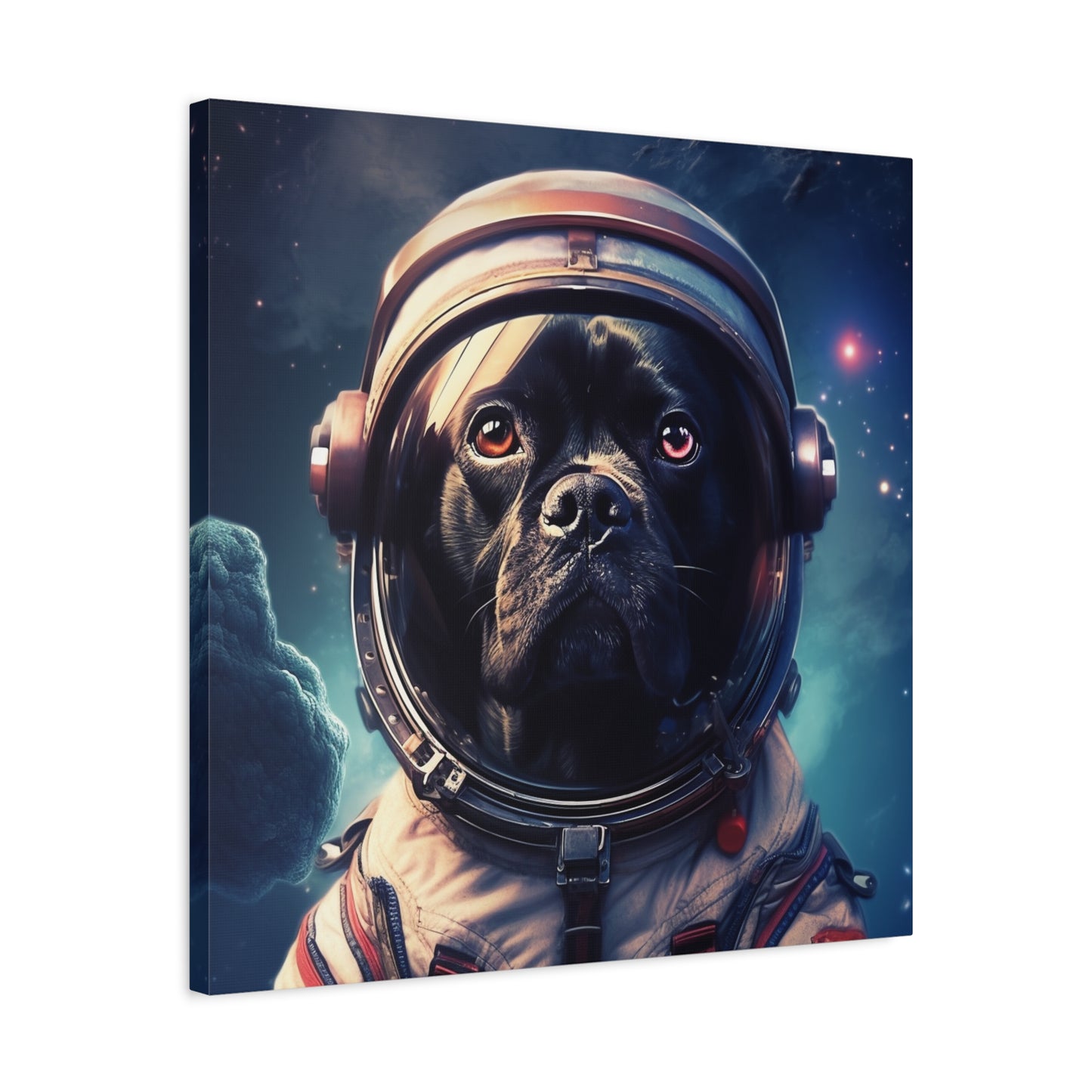 "Paws in Space" - Framed Canvas Print Colourful Wall Art