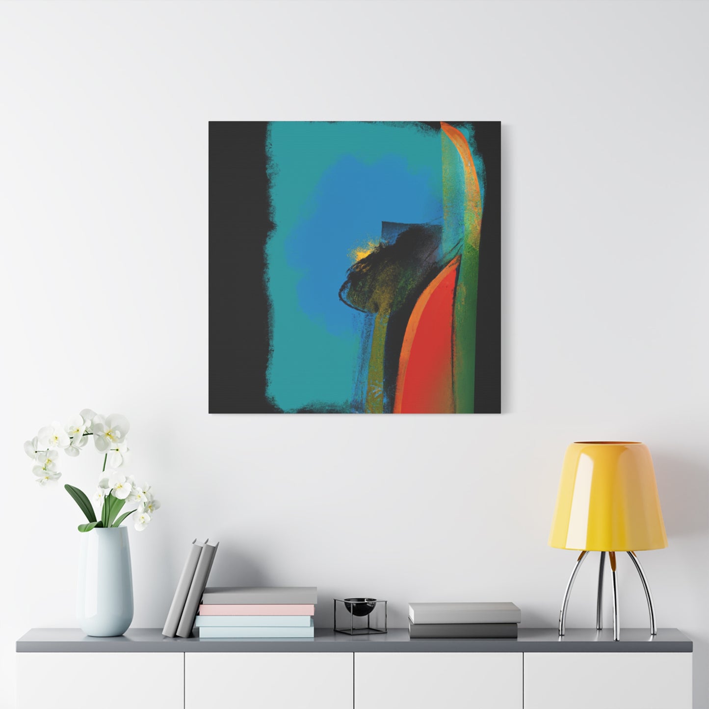 "Balanced Abstractions" - Framed Canvas Print Colourful Wall Art