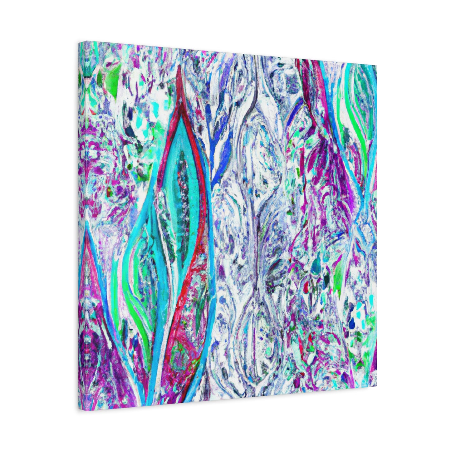 "Whimsical Winter Woods" - Framed Canvas Print Colourful Wall Art