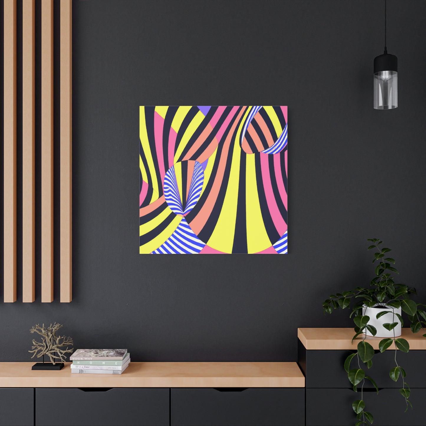 "Trippy Op Art" - Framed Canvas Print Colourful Wall Art