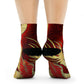 "Dragon and Phoenix Dynasty Crew Socks: A Majestic Fusion of Crimson and Gold Asian Textiles!" - Men and Women Crew Socks Combed Athletic Sports Casual Classic