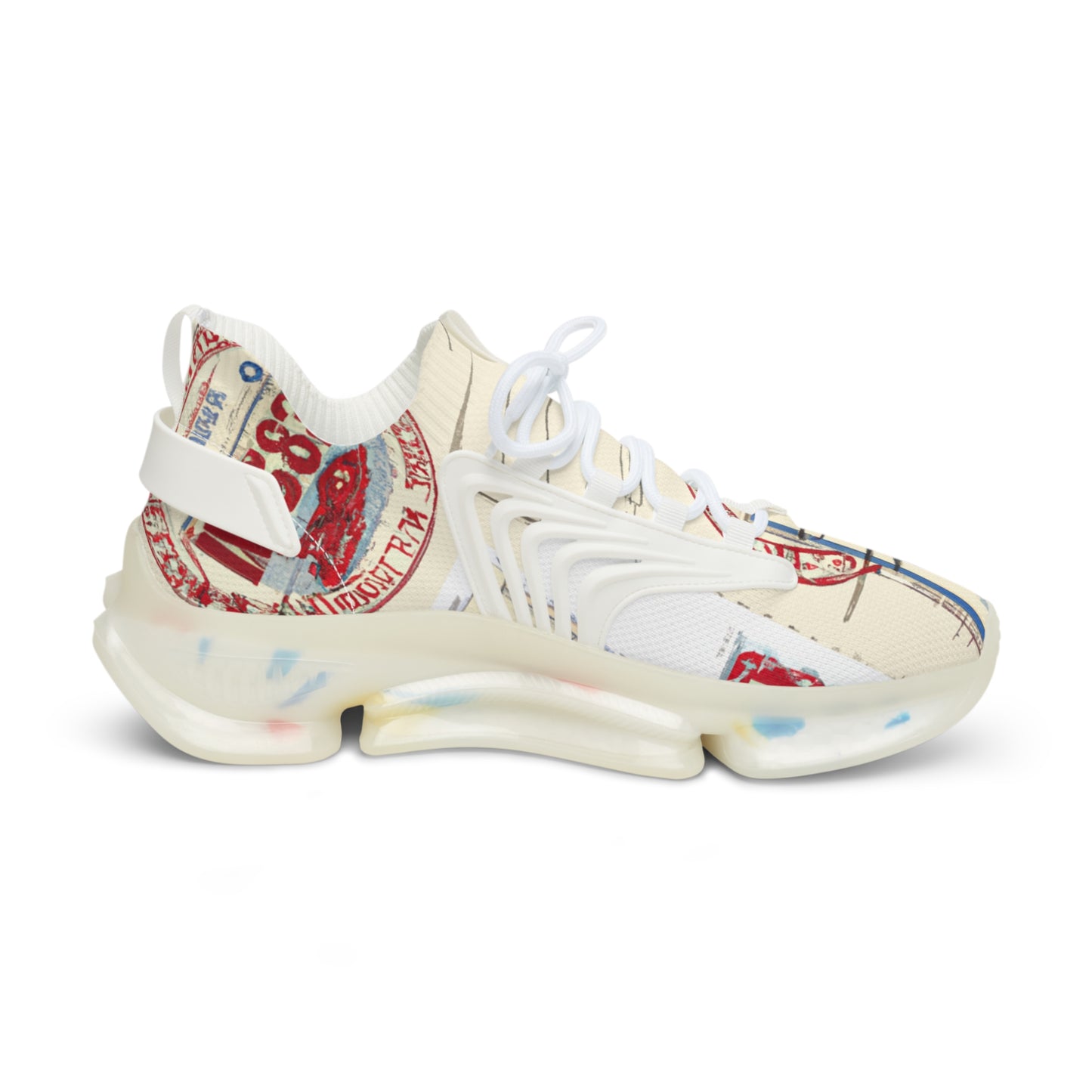 "Stampede Heritage: A Vintage Postcard-inspired Sneaker for the Modern Athlete" - Shoes Athletic Tennis Sneakers Sports Walking Shoes