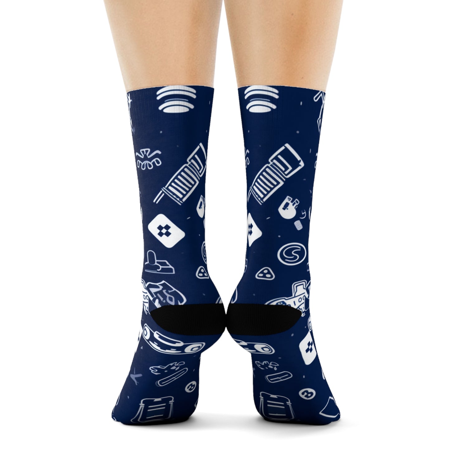 "Emoji Mania: Playful & Whimsical Crew Socks with Charming Characters and Adorable Patterns for Fun and Fashionable Feet!" - Men and Women Crew Socks Combed Athletic Sports Casual Classic