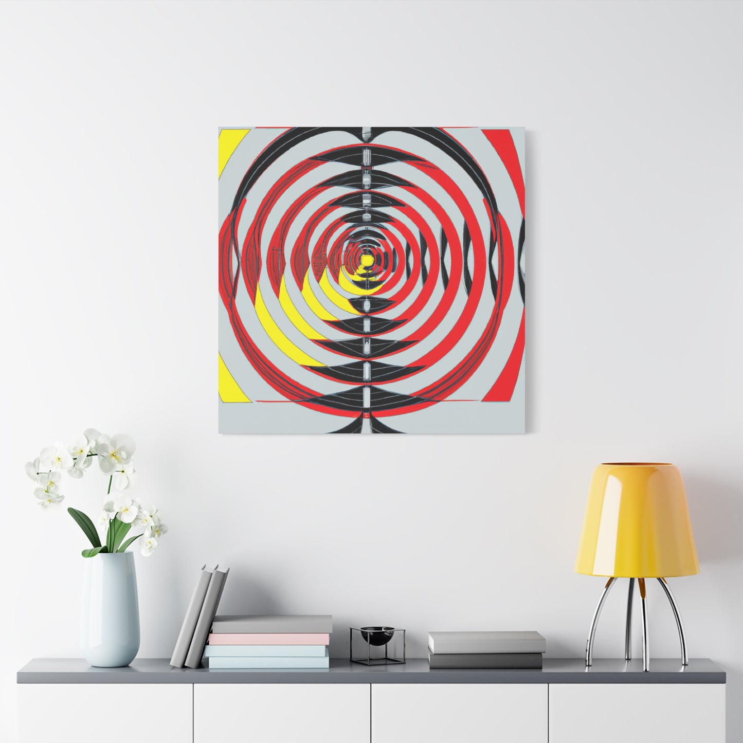 "Geometric Emulation" - Framed Canvas Print Colourful Wall Art