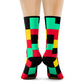 "Pixel Pop Crew Socks: Bold and Bright 16-Bit Textile Designs for Retro Gamers" - Men and Women Crew Socks Combed Athletic Sports Casual Classic