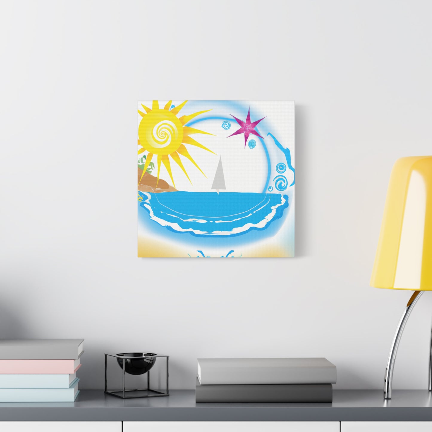 "Tropical Bliss Print" - Framed Canvas Print Colourful Wall Art