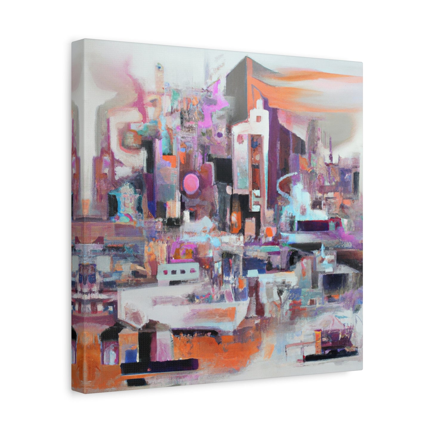 "Surreal Skyline: Abstract Harmony" - Framed Canvas Print Colourful Wall Art