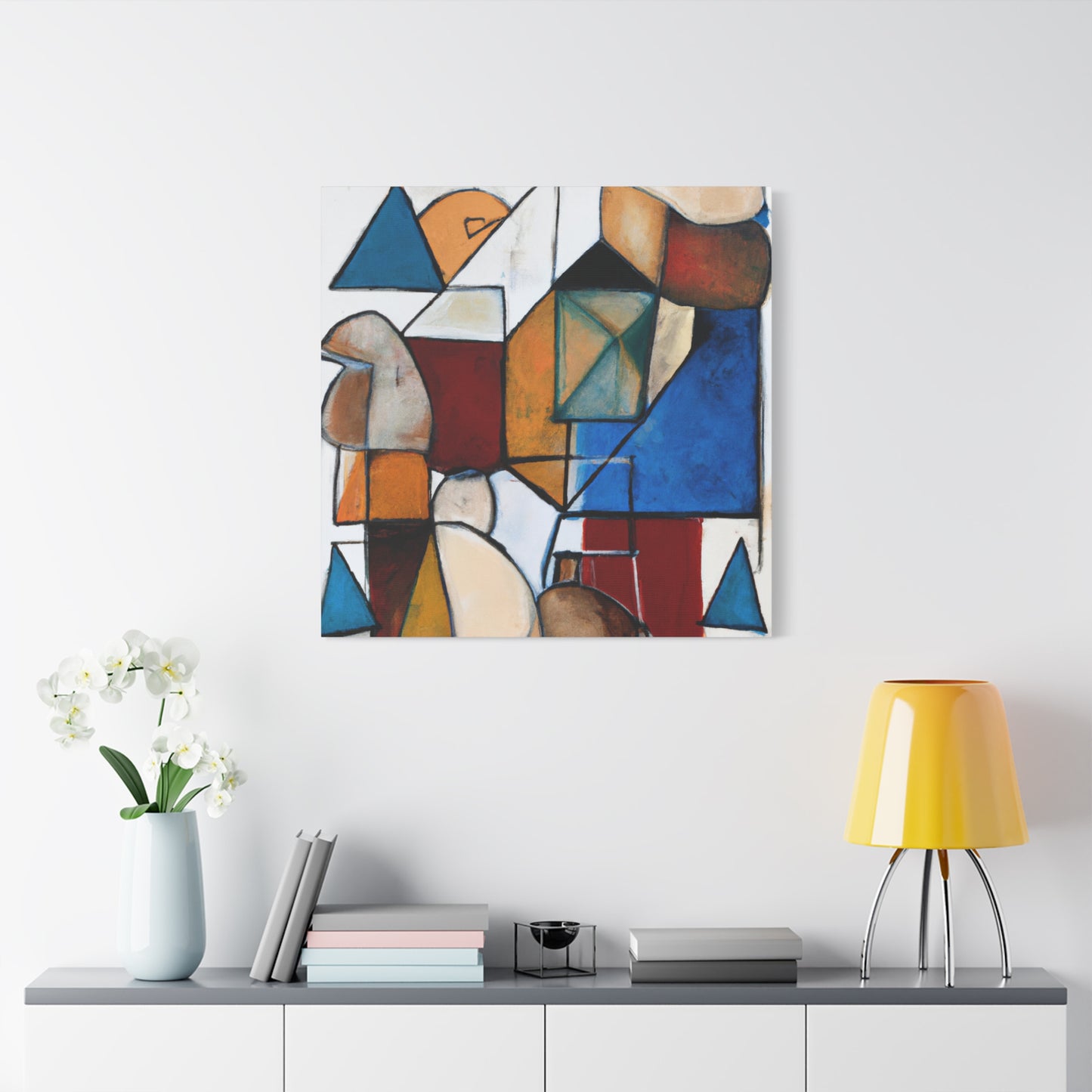 "Cubist Canvas Creations" - Framed Canvas Print Colourful Wall Art