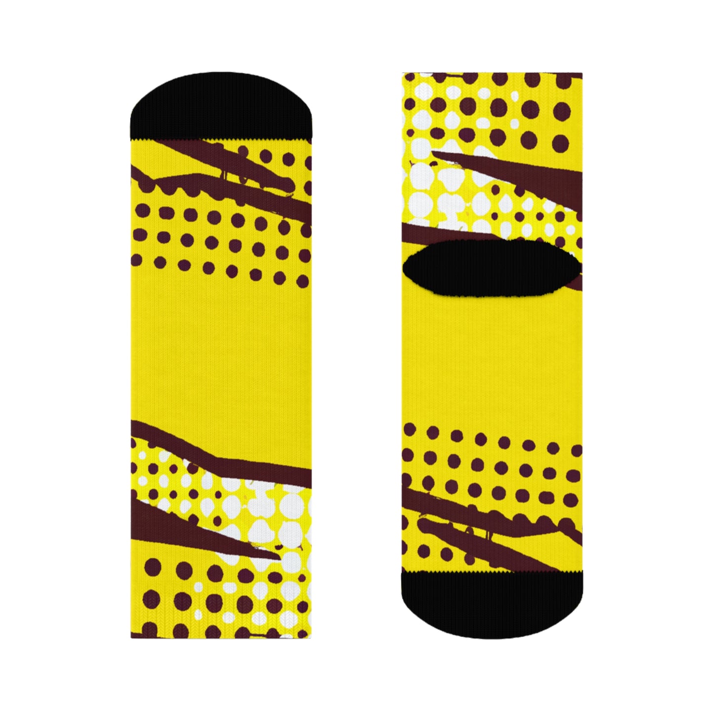 "Lichtenstein Collection: Premium Pop Art Crew Socks with Playful Dotted Designs" - Men and Women Crew Socks Combed Athletic Sports Casual Classic