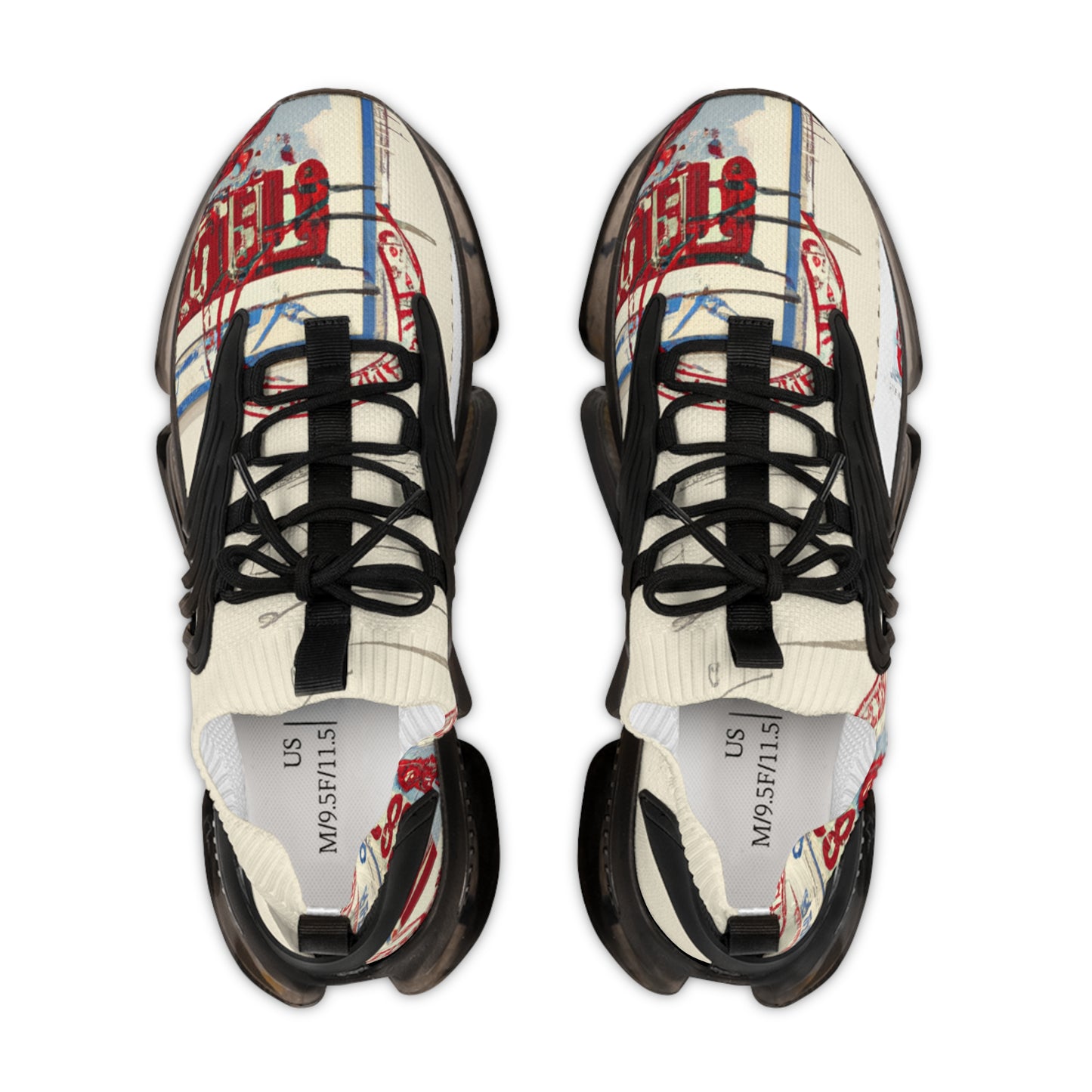 "Stampede Heritage: A Vintage Postcard-inspired Sneaker for the Modern Athlete" - Shoes Athletic Tennis Sneakers Sports Walking Shoes