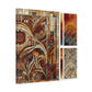 "Art Nouveau Texture Wall Print" - Framed Canvas Print Colourful Wall Art