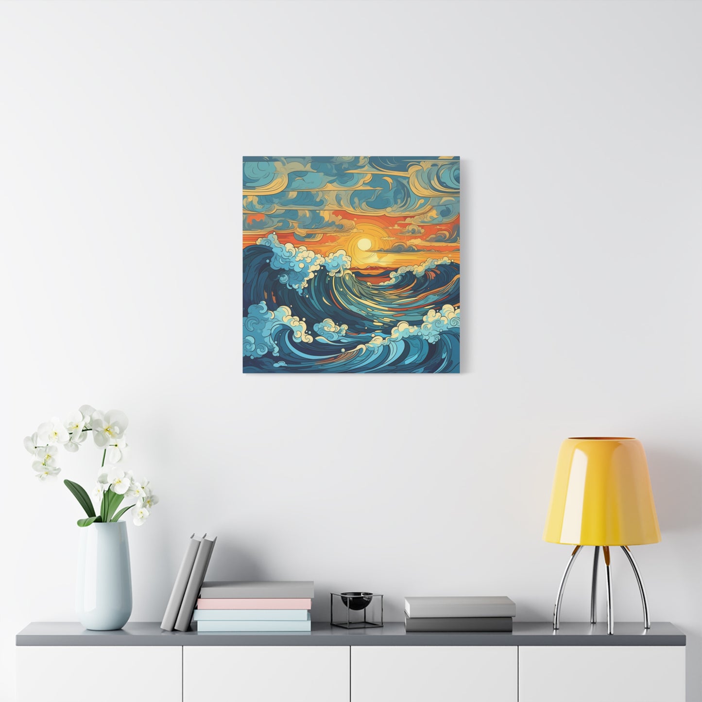 "Seaside Splash" - Framed Canvas Print Colourful Wall Art