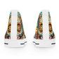 "Deadly Splendor: Day of the Dead High-Top Sneakers - Celebrate Life with Colorful Stylized Skulls and Vibrant Mexican Art Motifs" - High Top Trainers Fashion Sneakers